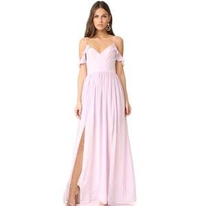 Amanda Uprichard off shoulder ruffle long dress in Lilac Size Small